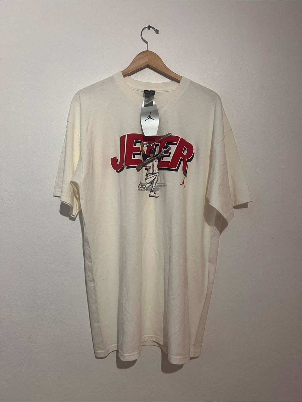 Vintage Nike Air Jordan Shirt Derek Jeter AOP Rare Sample Exclusive 2004 White